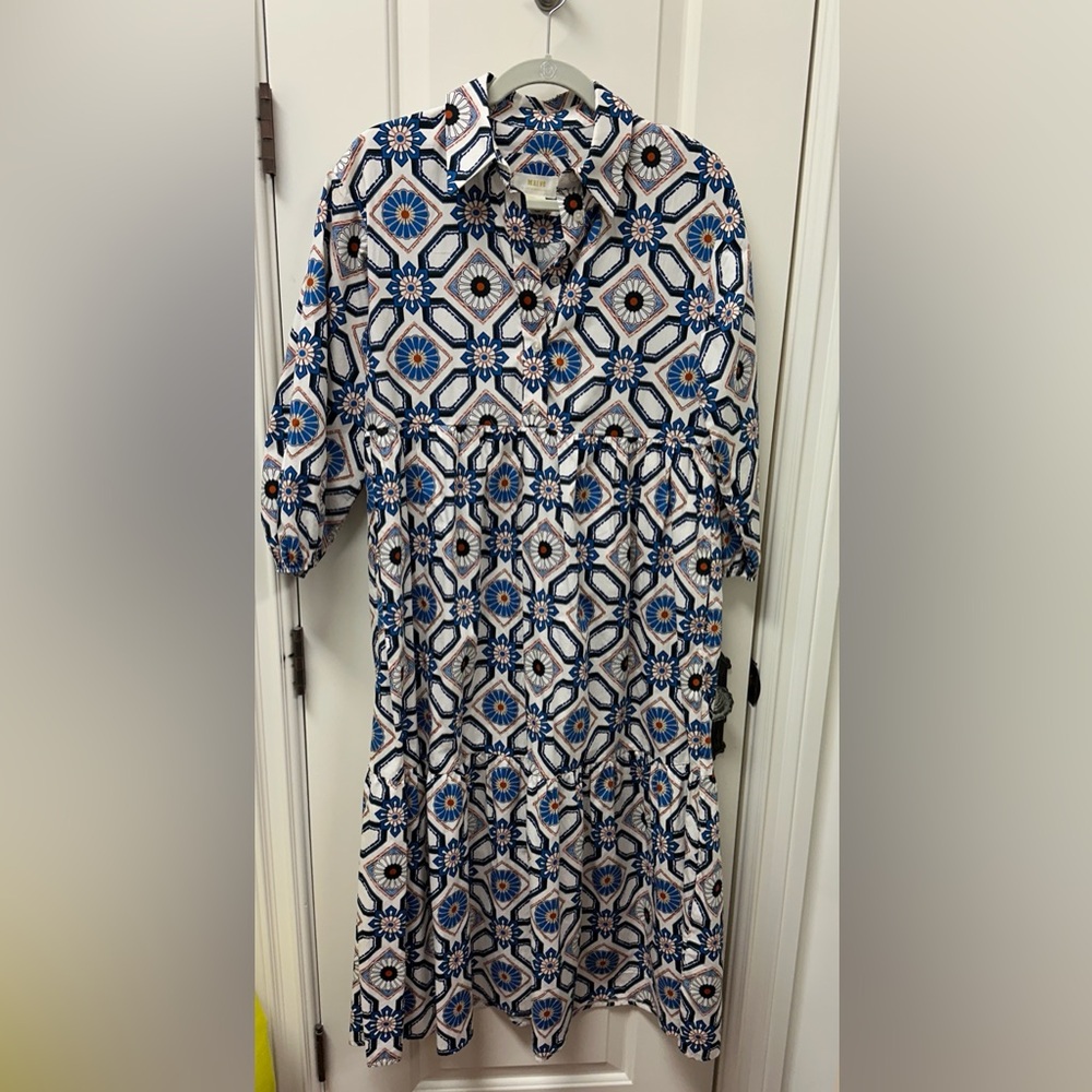 Anthropologie The Bettina Tiered Shirt Dress by Maeve XSmall